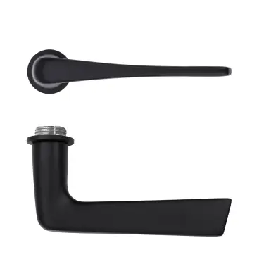Click Here To Enlarge This Photo Of RT020-MINI-PCB - Zoo Hardware Rosso Tecnica 'Como' Lever on Round Mini Rose - Powder Coat Black