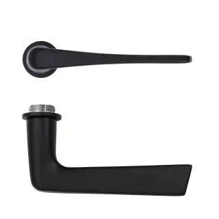 RT020-MINI-PCB - Zoo Hardware Rosso Tecnica 'Como' Lever on Round Mini Rose - Powder Coat Black