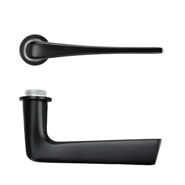 Click Here To Enlarge This Photo Of RT020-MINI-PVDBLK - Zoo Hardware Rosso Tecnica 'Como' Lever on Round Mini Rose - PVD black
