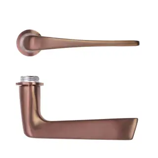 RT020-MINI-PVDBZ - Zoo Hardware Rosso Tecnica 'Como' Lever on Round Mini Rose - PVD Satin Bronze