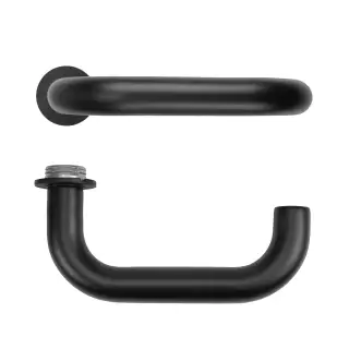 RT030-MINI-PCB - Zoo Hardware Rosso Tecnica 'Maggiore' Lever on Round Mini Rose - Powder Coat Black