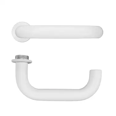 Click Here To Enlarge This Photo Of RT030-MINI-PCW - Zoo Hardware Rosso Tecnica 'Maggiore' Lever on Round Mini Rose - Powder Coat White
