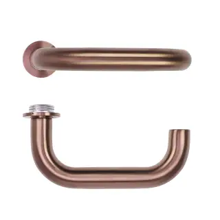 RT030-MINI-PVDBZ - Zoo Hardware Rosso Tecnica 'Maggiore' Lever on Round Mini Rose - PVD Satin Bronze
