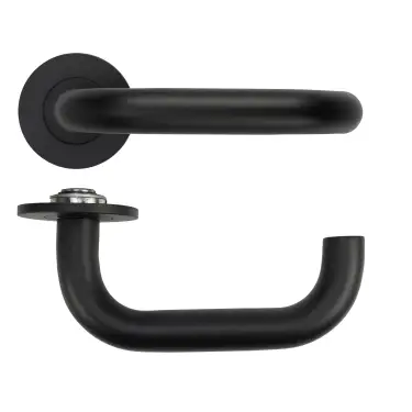 Click Here To Enlarge This Photo Of RT030-SLIM-PCB - Zoo Hardware Rosso Tecnica 'Maggiore' Lever on 4mm Round Slim Rose (Sprung) - Powder Coat Black