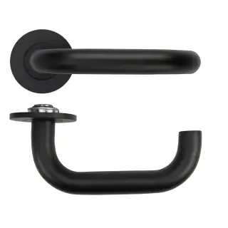 RT030-SLIM-PCB - Zoo Hardware Rosso Tecnica 'Maggiore' Lever on 4mm Round Slim Rose (Sprung) - Powder Coat Black
