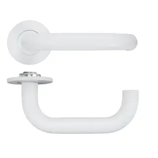 RT030-SLIM-PCW - Zoo Hardware Rosso Tecnica 'Maggiore' Lever on 4mm Round Slim Rose (Sprung) - Powder Coat White