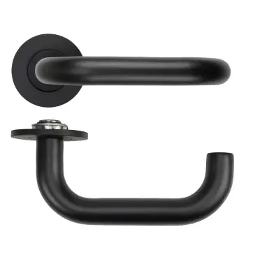 Click Here To Enlarge This Photo Of RT030-SLIM-PVDBLK - Zoo Hardware Rosso Tecnica 'Maggiore' Lever on 4mm Round Slim Rose (Sprung) - PVD Black