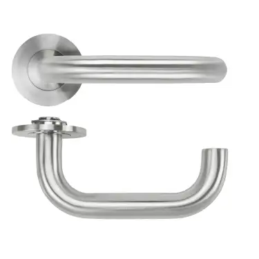Click Here To Enlarge This Photo Of RT030-SLIM-SSS - Zoo Hardware Rosso Tecnica 'Maggiore' Lever on 4mm Round Slim Rose (Sprung) - Satin Stainless Steel