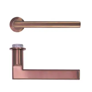 RT040-MINI-PVDBZ - Zoo Hardware Rosso Tecnica 'Varese' Lever on Round Mini Rose - PVD Satin Bronze