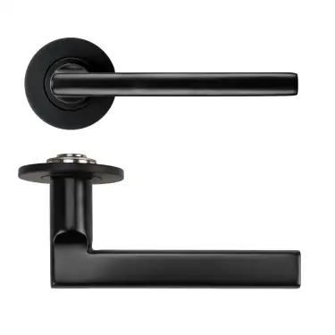 Click Here To Enlarge This Photo Of RT040-SLIM-PVDBLK - Zoo Hardware Rosso Tecnica 'Varese' Lever on 4mm Round Slim Rose (Sprung) - PVD Black