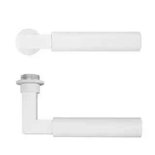RT050-MINI-PCW - Zoo Hardware Rosso Tecnica 'Garda' Lever on Round Mini Rose - Powder Coat White