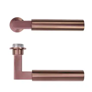 RT050-MINI-PVDBZ - Zoo Hardware Rosso Tecnica 'Garda' Lever on Round Mini Rose - PVD Satin Bronze