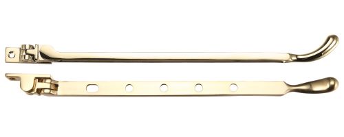 Click Here To Enlarge This Photo Of FB102 - Zoo Hardware Fulton & Bray Bulb End Casement Stay 12" Polished Brass