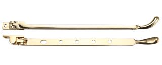 FB102 - Zoo Hardware Fulton & Bray Bulb End Casement Stay 12" Polished Brass
