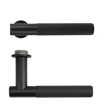 Click Here To Enlarge This Photo Of RT060-MINI-PCB - Zoo Hardware Rosso Tecnica 'Orta' Lever on Round Mini Rose - Powder Coat Black