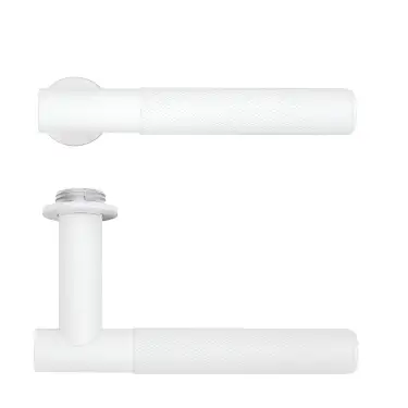 Click Here To Enlarge This Photo Of RT060-MINI-PCW - Zoo Hardware Rosso Tecnica 'Orta' Lever on Round Mini Rose - Powder Coat White