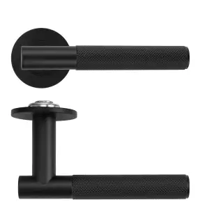 RT060-SLIM-PCB - Zoo Hardware Rosso Tecnica 'Orta' Lever on 4mm Round Slim Rose (Sprung) - Powder Coat Black