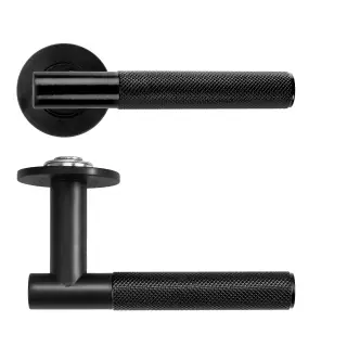 RT060-SLIM-PVDBLK - Zoo Hardware Rosso Tecnica 'Orta' Lever on 4mm Round Slim Rose (Sprung) - PVD Black