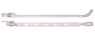 FB102PVDSN - Zoo Hardware Fulton & Bray Bulb End Casement Stay 12" Satin Nickel