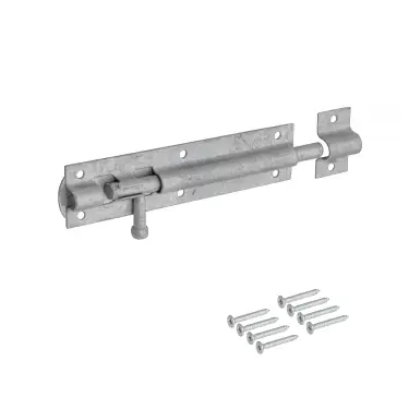 Click Here To Enlarge This Photo Of Eclipse J93042 Galvanised Straight Tower Bolt 152mm with Fixings