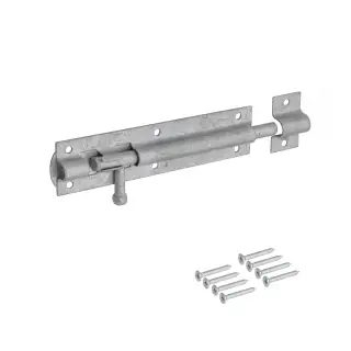 Eclipse J93042 Galvanised Straight Tower Bolt 152mm with Fixings