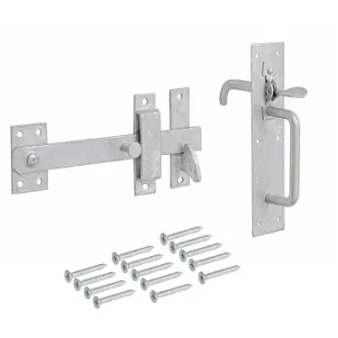 Click Here To Enlarge This Photo Of Eclipse J93202 Galvanised Suffolk Latch Set 203mm with Fixings