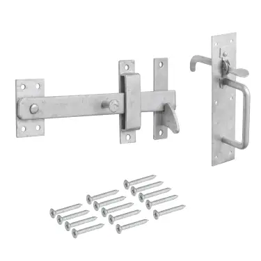 Click Here To Enlarge This Photo Of Eclipse J93206 Galvanised Suffolk Latch Set (Heavy Duty) 203mm with Fixings