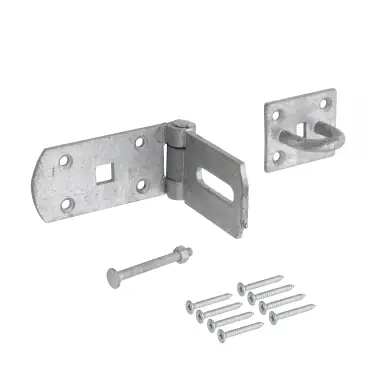 Click Here To Enlarge This Photo Of Eclipse J93412 Galvanised Hasp & Staple (Heavy Duty) 200mm with Fixings