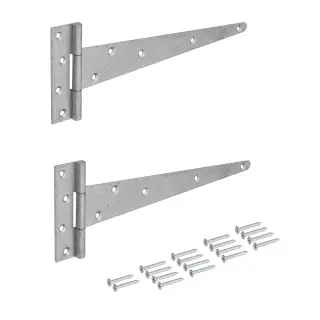 Eclipse J93773 Galvanised Strong Tee Hinge 300mm (2 Pack) with Fixings