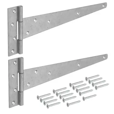 Click Here To Enlarge This Photo Of Eclipse J93774 Galvanised Strong Tee Hinge 350mm (2 Pack) with Fixings