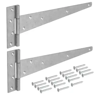 Eclipse J93774 Galvanised Strong Tee Hinge 350mm (2 Pack) with Fixings