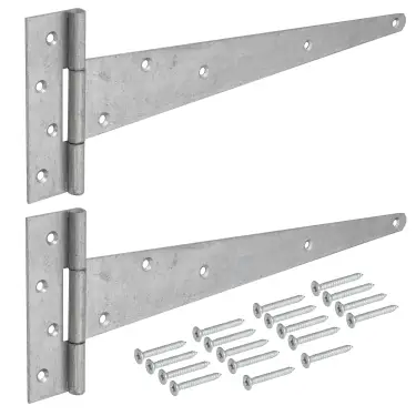 Click Here To Enlarge This Photo Of Eclipse J93776 Galvanised Strong Tee Hinge 450mm (2 Pack) with Fixings