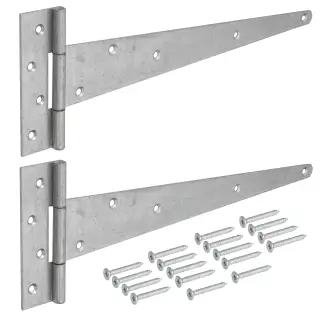 Eclipse J93776 Galvanised Strong Tee Hinge 450mm (2 Pack) with Fixings