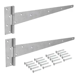 Eclipse J93777 Galvanised Strong Tee Hinge 600mm (2 Pack) with Fixings
