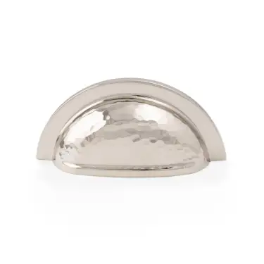 Click Here To Enlarge This Photo Of AW912PN - Alexander & Wilks Bardom Hammered Ridged Cup Pull - Polished Nickel