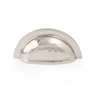 AW912PN - Alexander & Wilks Bardom Hammered Ridged Cup Pull - Polished Nickel
