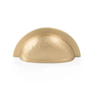 Click Here To Enlarge This Photo Of AW912SB - Alexander & Wilks Bardom Hammered Ridged Cup Pull - Satin Brass