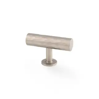 AW804-55-SN - Alexander & Wilks Leila Hammered T-Bar Knob - Satin Nickel