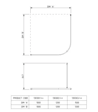 Click Here To Enlarge This Photo Of 130302/WH Fitzroy of London L-Shaped 1200mm x 1200mm Shower Curtain Track - White (RAL 9016)