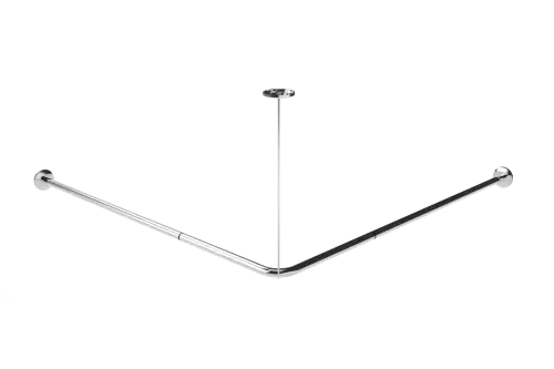Click Here To Enlarge This Photo Of 250502/SP Fitzroy of London L-Shaped 1200mm x 1200mm Stainless Steel Shower Curtain Track - Polished