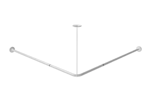 Click Here To Enlarge This Photo Of 250502/WH Fitzroy of London L-Shaped 1200mm x 1200mm Stainless Steel Shower Curtain Track - White (RAL 9016)