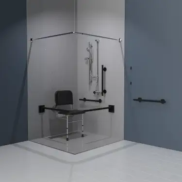 Click Here To Enlarge This Photo Of 321103/MB Fitzroy of London Luxury Exposed Valve Doc M Shower Pack (Stainless Steel) with Concealed Fixings - Matt Black (RAL 9005)