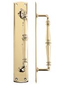 FB106 - Zoo Hardware Fulton & Bray Pull Handle on Backplate 382 x 65mm Polished Brass