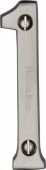C1560 1-SN Heritage Brass Numeral 1 Face Fix 76mm (3") Satin Nickel Finish