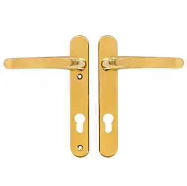 Click Here To Enlarge This Photo Of TSSHAN122LLB - TSS Lever/Lever UPVC Multipoint Door Handles - 92mm PZ (Sprung) 122mm Screw Centres - Polished Brass