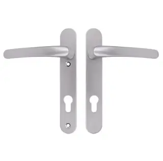 TSSHAN122LLS - TSS Lever/Lever UPVC Multipoint Door Handles - 92mm PZ (Sprung) 122mm Screw Centres - Silver