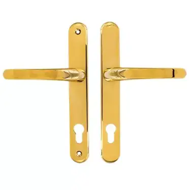 Click Here To Enlarge This Photo Of TSSHAN210LLB - TSS Lever/Lever UPVC Multipoint Door Handles - 92mm PZ (Sprung) 210mm Screw Centres - Polished Brass