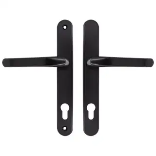 TSSHAN210LLBL - TSS Lever/Lever UPVC Multipoint Door Handles - 92mm PZ (Sprung) 210mm Screw Centres - Black