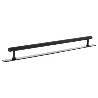MHCSB17320MB - Millhouse Brass Paddington Spiral T-Bar Cabinet Pull Handle on Backplate 320mm - Matt Black