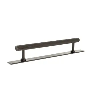 MHCSB17160UDB - Millhouse Brass Paddington Spiral T-Bar Cabinet Pull Handle on Backplate 160mm - Urban Dark Bronze